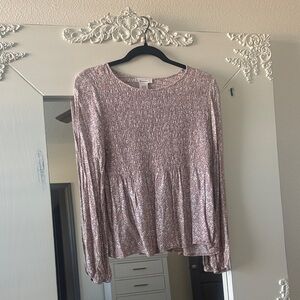 URBAN Romantics Blush Long Sleeve Blouse babydoll style